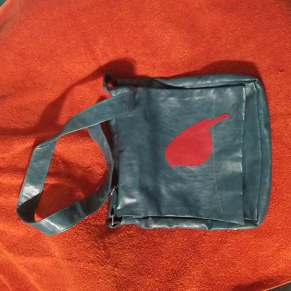 Green Purse with Red Bird
